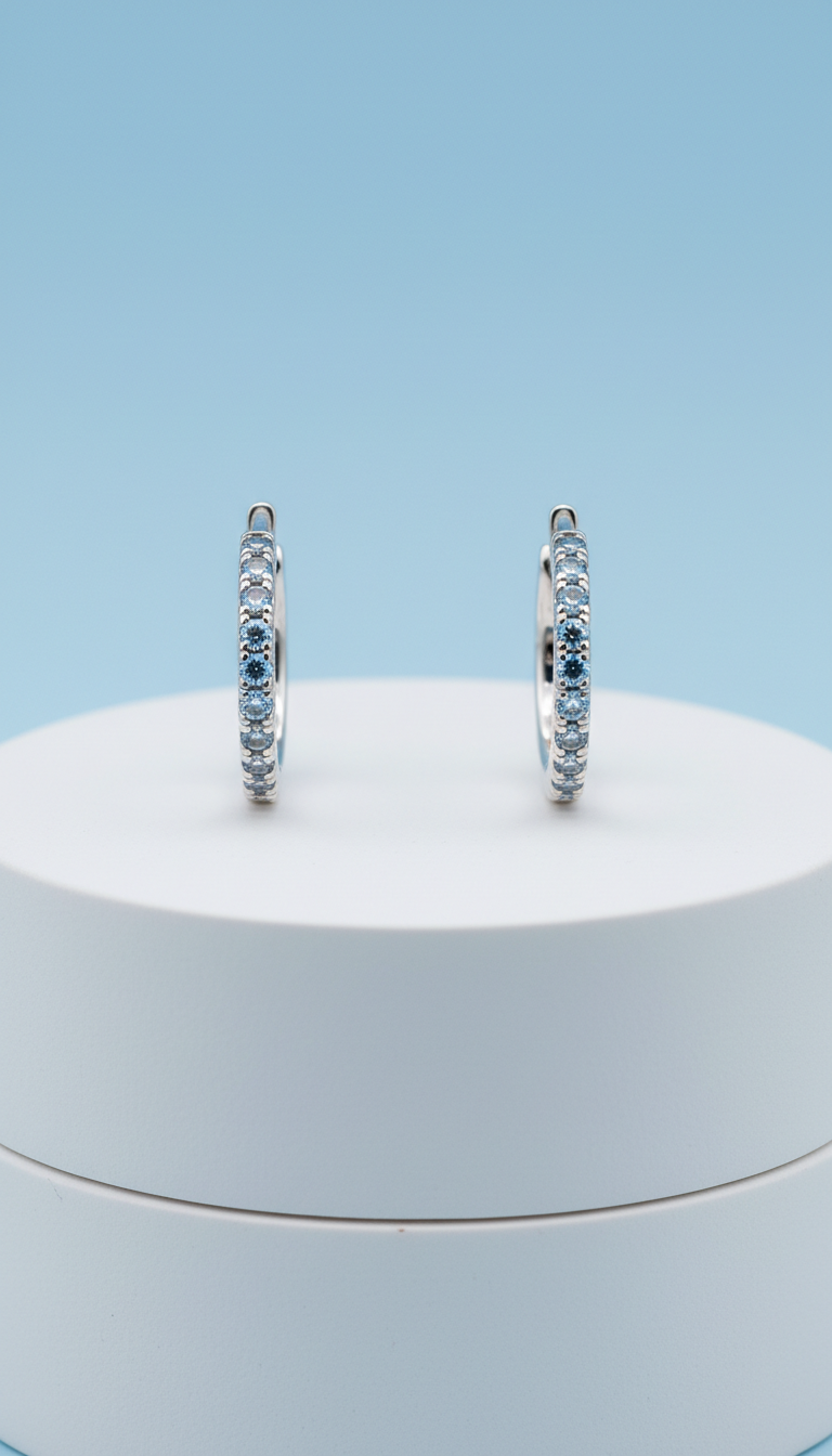 Celeste silver hoop earrings