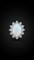 CZ Diamond Opaline Stud Earring